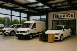 photorealistic car service area