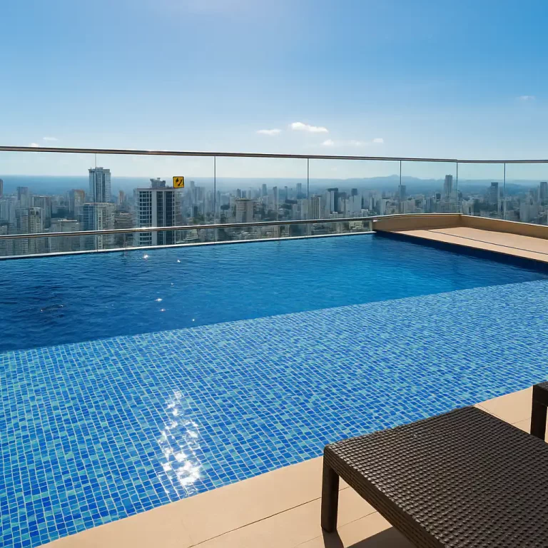 sunny rooftop pool
